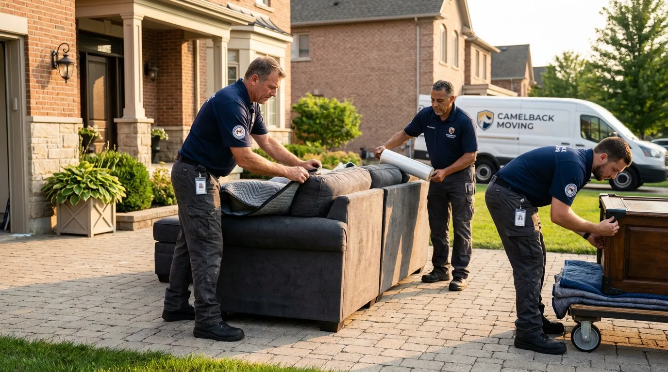 Large estate moving crew wrapping furniture in Fellsmere, FL